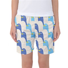 Animals Penguin Ice Blue White Cool Bird Women s Basketball Shorts by Mariart