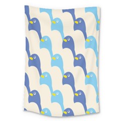 Animals Penguin Ice Blue White Cool Bird Large Tapestry by Mariart