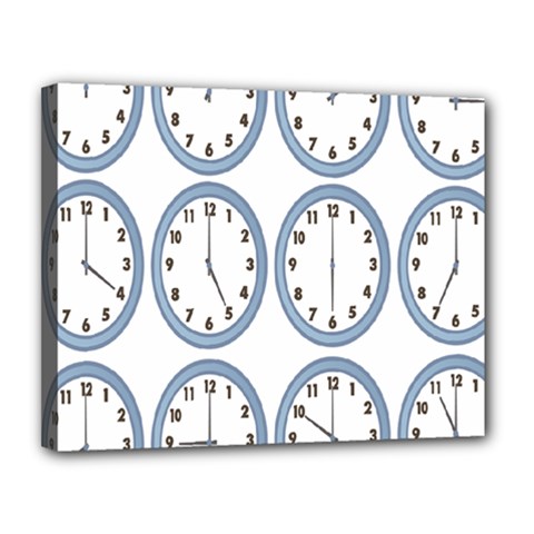 Alarm Clock Hour Circle Canvas 14  X 11  by Mariart