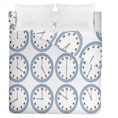 Alarm Clock Hour Circle Duvet Cover Double Side (queen Size) by Mariart