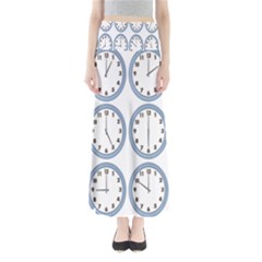 Alarm Clock Hour Circle Maxi Skirts by Mariart