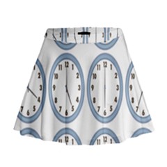 Alarm Clock Hour Circle Mini Flare Skirt by Mariart