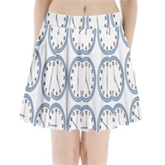 Alarm Clock Hour Circle Pleated Mini Skirt by Mariart