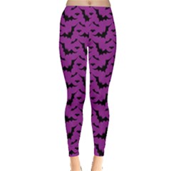 Animals Bad Black Purple Fly Leggings  by Mariart