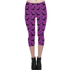 Animals Bad Black Purple Fly Capri Leggings  by Mariart