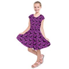 Animals Bad Black Purple Fly Kids  Short Sleeve Dress by Mariart