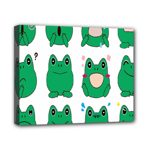 Animals Frog Green Face Mask Smile Cry Cute Canvas 10  X 8  by Mariart