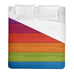 Wooden Plate Color Purple Red Orange Green Blue Duvet Cover (full/ Double Size) by Mariart