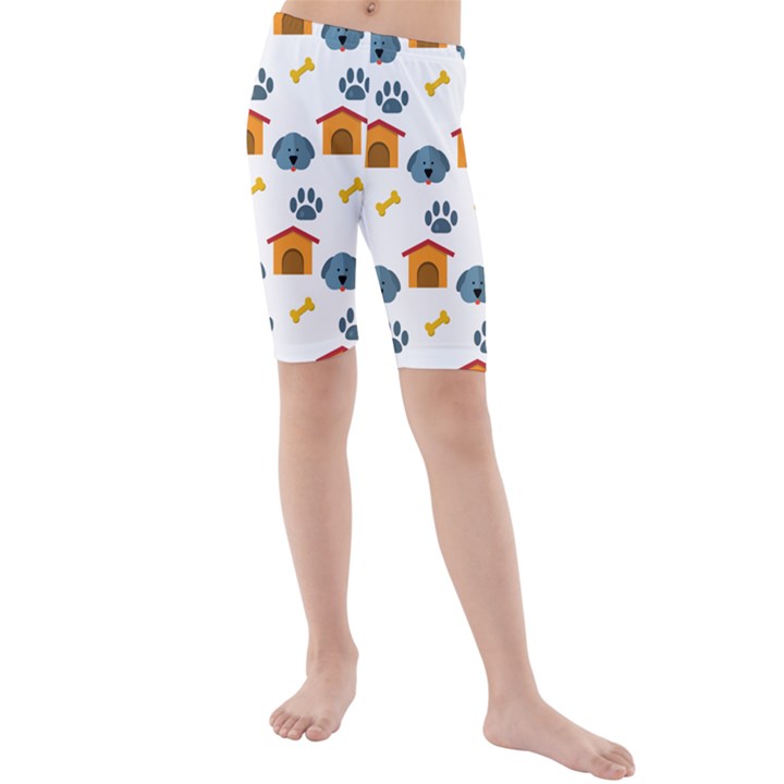 Bone House Face Dog Kids  Mid Length Swim Shorts