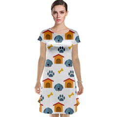 Bone House Face Dog Cap Sleeve Nightdress by Mariart