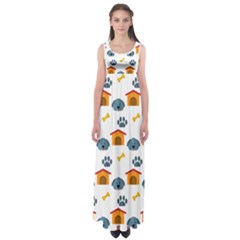 Bone House Face Dog Empire Waist Maxi Dress by Mariart