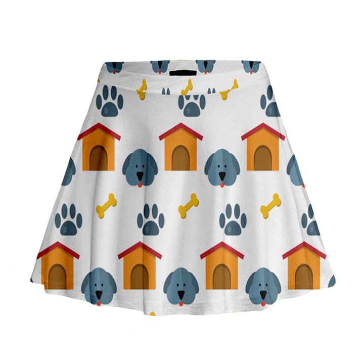 Bone House Face Dog Mini Flare Skirt