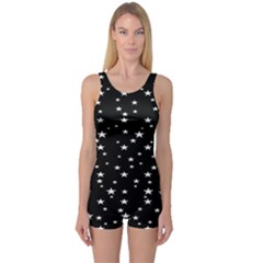 Black Star Space One Piece Boyleg Swimsuit by Mariart