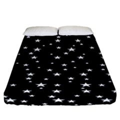 Black Star Space Fitted Sheet (queen Size) by Mariart