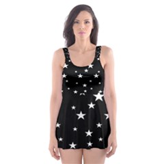 Black Star Space Skater Dress Swimsuit by Mariart