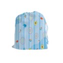 Animals Whale Sunflower Ship Flower Floral Sea Beach Blue Fish Drawstring Pouches (Large)  View1