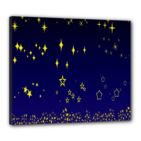 Blue Star Space Galaxy Light Night Canvas 24  X 20  by Mariart