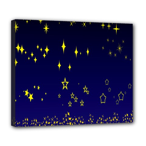 Blue Star Space Galaxy Light Night Deluxe Canvas 24  X 20   by Mariart