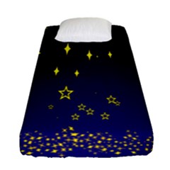 Blue Star Space Galaxy Light Night Fitted Sheet (single Size) by Mariart