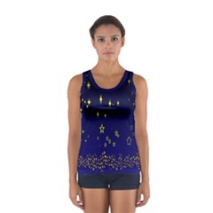 Blue Star Space Galaxy Light Night Women s Sport Tank Top  by Mariart