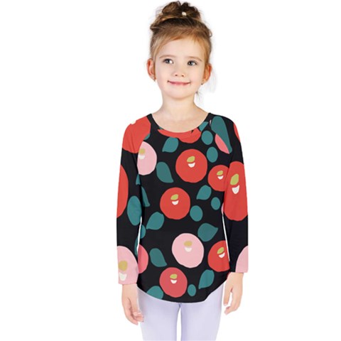 Candy Sugar Red Pink Blue Black Circle Kids  Long Sleeve Tee by Mariart