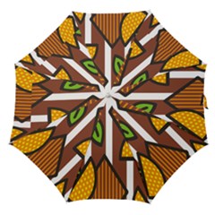 Chocolate Lime Brown Circle Line Plaid Polka Dot Orange Green White Straight Umbrellas by Mariart