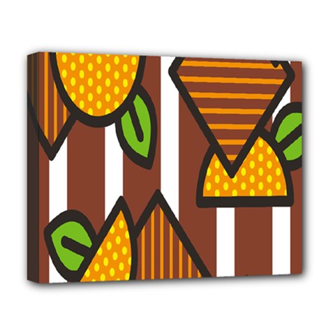 Chocolate Lime Brown Circle Line Plaid Polka Dot Orange Green White Deluxe Canvas 20  X 16   by Mariart