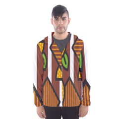 Chocolate Lime Brown Circle Line Plaid Polka Dot Orange Green White Hooded Wind Breaker (men) by Mariart