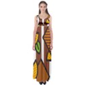 Chocolate Lime Brown Circle Line Plaid Polka Dot Orange Green White Empire Waist Maxi Dress View1