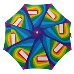 Circle Rainbow Color Hole Rasta Waves Straight Umbrellas by Mariart