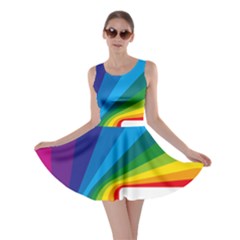 Circle Rainbow Color Hole Rasta Waves Skater Dress by Mariart