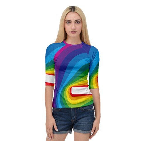 Circle Rainbow Color Hole Rasta Waves Quarter Sleeve Tee by Mariart