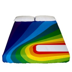 Circle Rainbow Color Hole Rasta Waves Fitted Sheet (queen Size) by Mariart