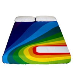 Circle Rainbow Color Hole Rasta Waves Fitted Sheet (king Size) by Mariart