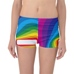 Circle Rainbow Color Hole Rasta Waves Boyleg Bikini Bottoms by Mariart