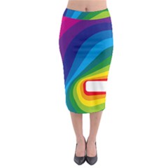 Circle Rainbow Color Hole Rasta Waves Midi Pencil Skirt by Mariart