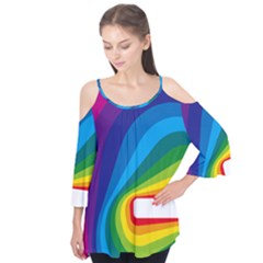 Circle Rainbow Color Hole Rasta Waves Flutter Tees