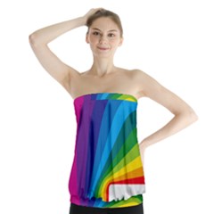 Circle Rainbow Color Hole Rasta Waves Strapless Top by Mariart