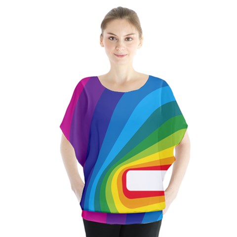 Circle Rainbow Color Hole Rasta Waves Blouse by Mariart