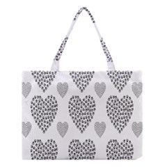 Black Paw Hearts Love Animals Medium Tote Bag by Mariart