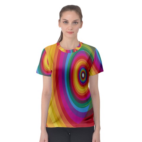 Circle Rainbow Color Hole Rasta Women s Sport Mesh Tee by Mariart