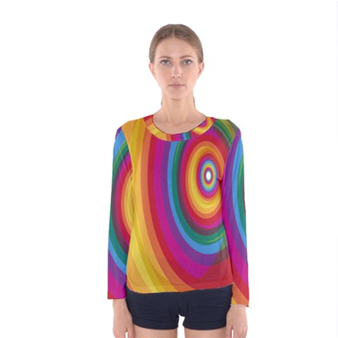 Circle Rainbow Color Hole Rasta Women s Long Sleeve Tee by Mariart