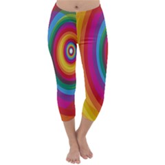 Circle Rainbow Color Hole Rasta Capri Winter Leggings  by Mariart