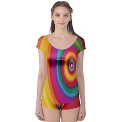 Circle Rainbow Color Hole Rasta Boyleg Leotard  by Mariart