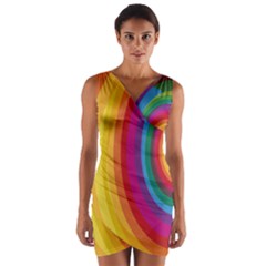 Circle Rainbow Color Hole Rasta Wrap Front Bodycon Dress by Mariart