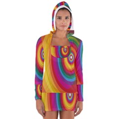 Circle Rainbow Color Hole Rasta Women s Long Sleeve Hooded T-shirt by Mariart