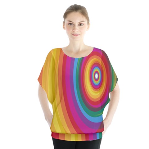 Circle Rainbow Color Hole Rasta Blouse by Mariart