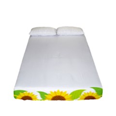 Cloud Blue Sky Sunflower Yellow Green White Fitted Sheet (full/ Double Size) by Mariart