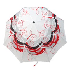 Flower Floral Star Red Wave Folding Umbrellas by Mariart