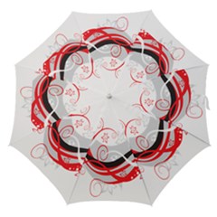 Flower Floral Star Red Wave Straight Umbrellas by Mariart